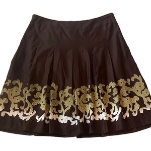 Style Co Chocolate Brown Box Pleated Skirt Size 12
